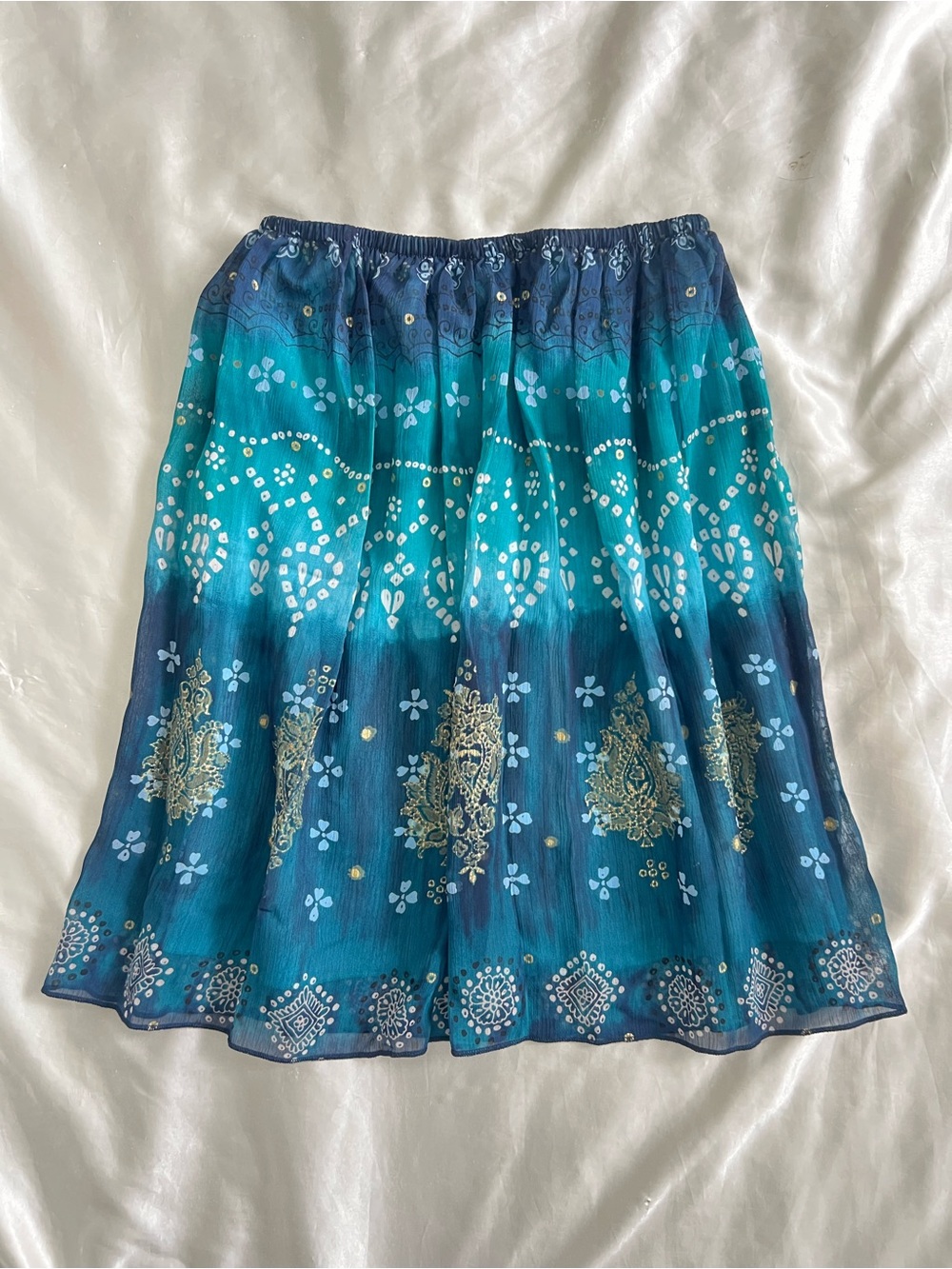 Y2K Xhilaration Blue Paisley Mini Skirt